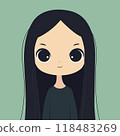 User avatar in the cartoony cute style, vector illustration with a minimalistic design 118483269