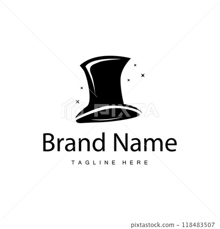 magic hat logo silhouette design with simple concept illustration 118483507