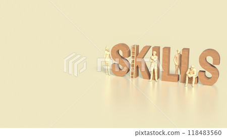 The skill text for Business concept 3d rendering. 118483560