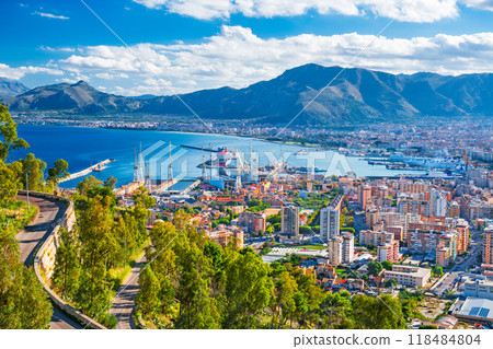 Palermo, Italy Skyline over the Port 118484804