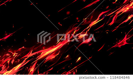 Illustration of a burning flame on a black background 118484846
