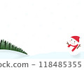 Illustration of a cute snowman 118485355