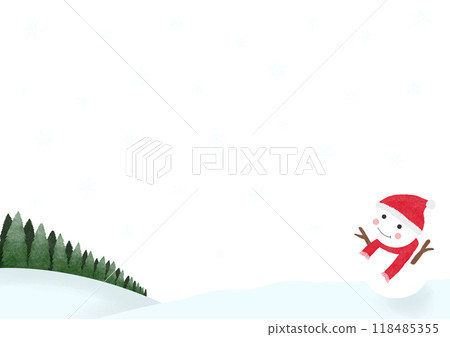 Illustration of a cute snowman Illustration of a cute snowman 118485355