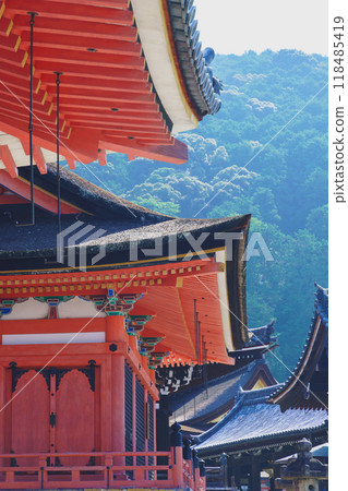 Kiyomizu寺廟在京都夏天 118485419