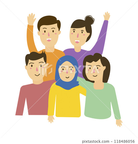 friends hugging together  118486056