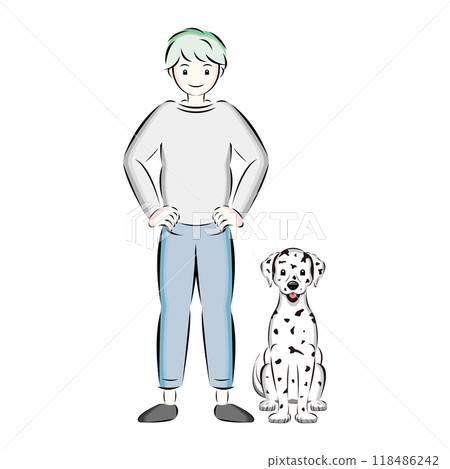 達爾馬提亞狗和寵物主人(主人) 達爾馬提亞狗和寵物主人(主人) 118486242