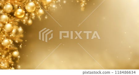 Shiny gold ornament on a golden background Shiny gold ornament on a golden background 118486634