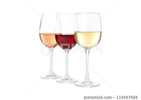 PNG, glasses with wine drink, isolated on white background. PNG, glasses with wine drink, isolated on white background. 118487688
