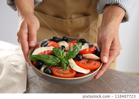 Salad Caprese, concept of tasty and delicious food 118487723