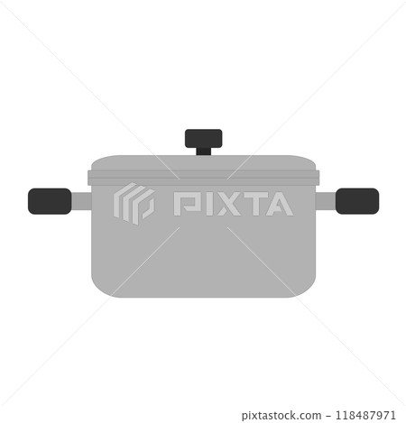 A simple illustration of a pot with a lid on 118487971