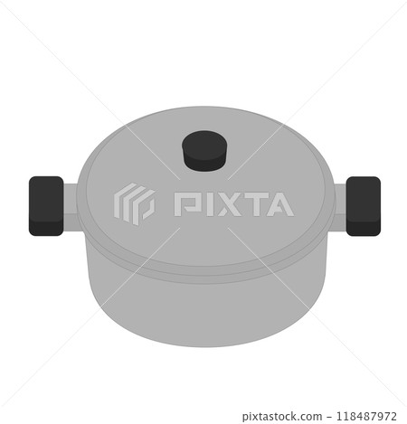 A simple illustration of a pot with a lid on 118487972
