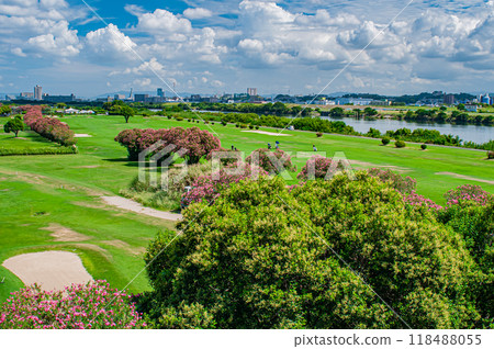 淀川右岸河床高爾夫球場風景 118488055