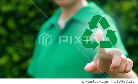 Recycling in environmental sustainability, recycling symbol, bins, plastic bottles and reducing carbon emissions, protect the environment, reducing waste, recycling materials. earth day. Recycling in environmental sustainability, recycling symbol, bins, plastic bottles and reducing carbon emissions, protect the environment, reducing waste, recycling materials. earth day. 118488122