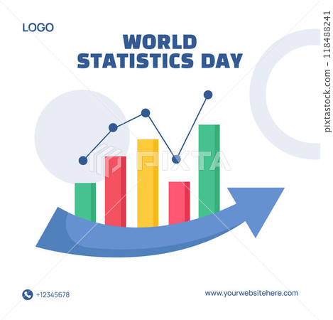 Statistics Day Social Media Illustration Flat Cartoon Hand Drawn Templates Background 118488241