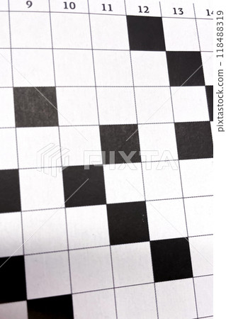 Mind Games.The Crossword Challenge.A close-up view of a crossword puzzle  118488319