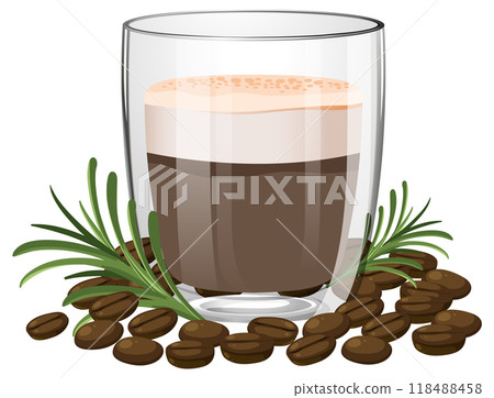 Coffee with Cream and Beans 118488458