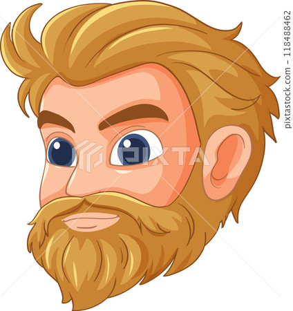 Bearded Man Cartoon Vector Illustration Bearded Man Cartoon Vector Illustration 118488462