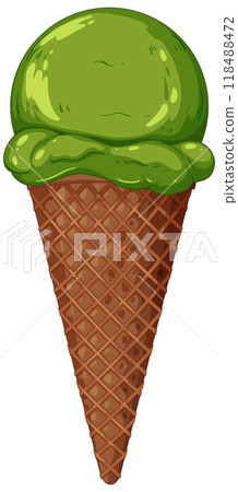 Delicious Green Ice Cream Cone 118488472