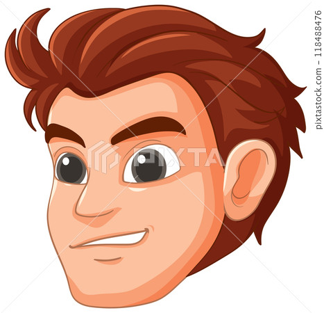 Smiling Cartoon Man's Face Smiling Cartoon Man's Face 118488476