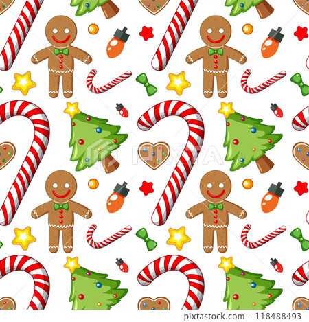 Festive Christmas Pattern Illustration 118488493