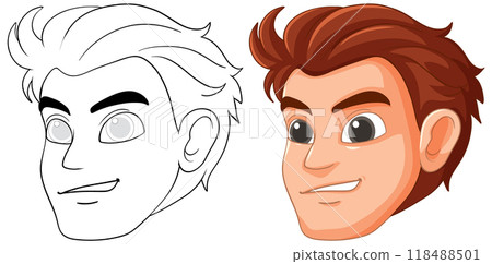 Smiling Cartoon Character Heads Smiling Cartoon Character Heads 118488501