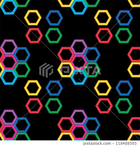 Colorful Hexagonal Pattern Design Colorful Hexagonal Pattern Design 118488503