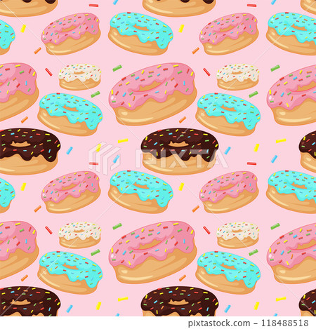 Colorful Donuts Seamless Pattern Colorful Donuts Seamless Pattern 118488518