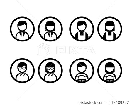 人物圖示單色圓圈 118489227