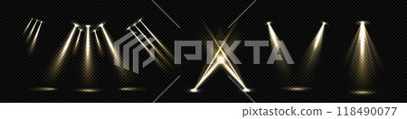 White spotlight beam to illuminate stage 118490077