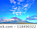 View of Mt. Fuji in early autumn from Lake Yamanaka 118490322