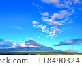 View of Mt. Fuji in early autumn from Lake Yamanaka 118490324