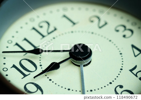 image of the alarm clock face nine o'clock.Time concept image of the alarm clock face nine o'clock.Time concept 118490672