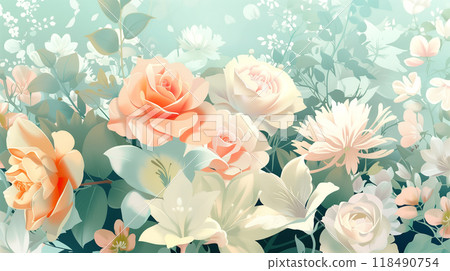 Floral background material (Generative AI) 118490754