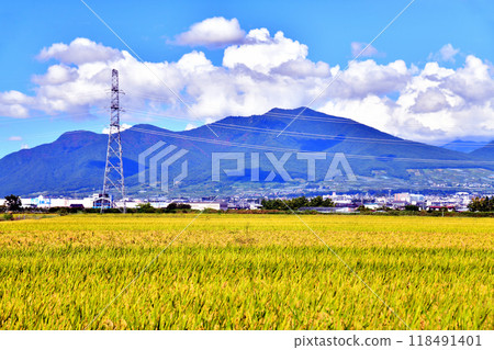 View of Takayasan/Nakano city area from Obuse Town (Nakano City, Nagano Prefecture) [September 2024] 118491401