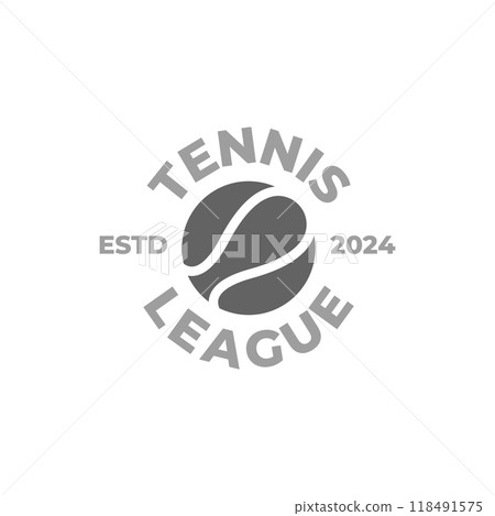 simple flat tennis ball logo element template design. vintage tennis sports league vector illustration 118491575