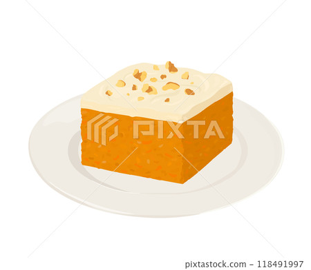 Carrot cake on a plate Carrot cake on a plate 118491997
