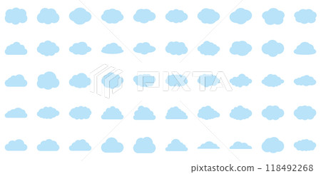 Cloud icon simple vector light blue set Cloud icon simple vector light blue set 118492268