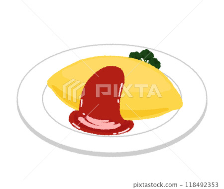 Illustration of omelet rice 118492353