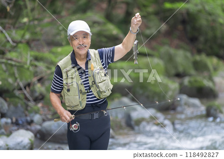 Mountain stream fishing image Male to mountain stream fishing Mountain stream fishing image Male to mountain stream fishing 118492827
