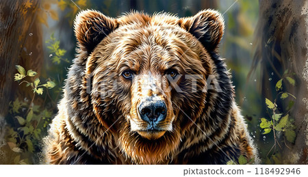 brown bear in the snow 118492946