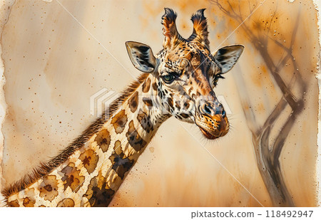 african giraffe against the background african giraffe against the background 118492947