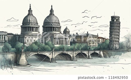 old model of the house in the city 118492950