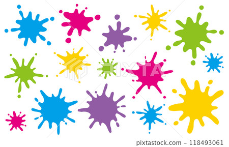 Ink colorful splash paint material set Ink colorful splash paint material set 118493061