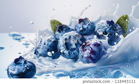 Blueberry milk milkshake splash background 118493111
