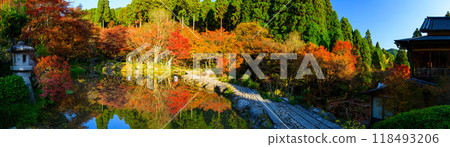 Enjoy the spectacular scenery of nature throughout the four seasons: Panoramic view of autumn leaves reflected in the forest of environmental art (Karatsu City, Saga Prefecture) Enjoy the spectacular scenery of nature throughout the four seasons: Panoramic view of autumn leaves reflected in the forest of environmental art (Karatsu City, Saga Prefecture) 118493206