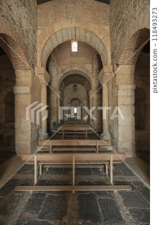 Interior of San Pedro de la Nave church (Iglesia de San Pedro de la Nave), Province of Zamora, Region of Castile and Leon, Spain 118493273