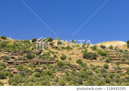 Parque Arqueologico Vale do Coa (Coa valley), UNESCO site, paleolithic rock art paintings, Northern Portugal, Portugal Parque Arqueologico Vale do Coa (Coa valley), UNESCO site, paleolithic rock art paintings, Northern Portugal, Portugal 118493295