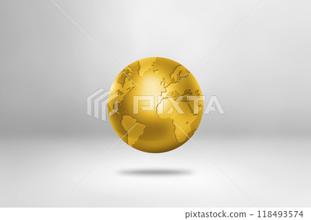 Gold world globe isolated on white background Gold world globe isolated on white background 118493574