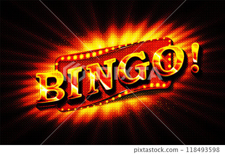Retro sign with lamp Bingo banner. Retro sign with lamp Bingo banner. 118493598