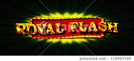 Royal flush lettering with vintage-style light bulbs Royal flush lettering with vintage-style light bulbs 118493599
